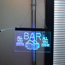 DIY Custom Full Color Light  Acrylic Plate Visual Artwork Pub Club Wall Hanging Decoration Letter Board Bar led Lights Neon Pub 2024 - buy cheap