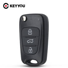 Новинка, сменный чехол KEYYOU для дистанционного ключа для Hyundai Accent Avante I30 IX35, 3 кнопки, раскладной чехол для автомобильного ключа, пустой чехол 2024 - купить недорого