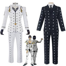 Anime JoJo‘s Bizarre Adventure Bruno Bucciarati Cosplay Costume Black White Suits Uniform Zentai Full Set 2024 - buy cheap