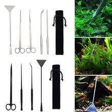 Juego de Herramientas para acuario, Terrario de acero inoxidable, Kit de herramientas para plantas de Acuario, pinzas para pecera, juego de tijeras 2024 - compra barato