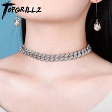 Topgl-colar de 14mm com fecho cubano, colar de zircônio, bijuteria de moda hip hop, com corrente 2024 - compre barato