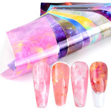 Folhas de unha de mármore série, rosa, azul, adesivo de transferência de unha, arte das unhas, decalque, acessórios 2024 - compre barato