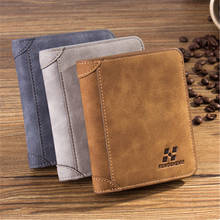 Tri-Fold Men Wallets Famous Brand Men Retro Nubuck PU Leather Purses Multifunctional Men Billfold Credit Cards Holders Cartera 2024 - buy cheap