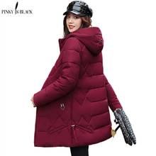 PinkyIsBlack Long Parkas Female Winter Solid Thick Jacket Women 2020 Plus Size 4XL Hooded Cotton Padded Loose Coat Ladies Jacket 2024 - buy cheap