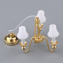 Luz em miniatura para casa de bonecas, lâmpada de teto escala 1:12, iluminação para sala de estar, 12v 2024 - compre barato