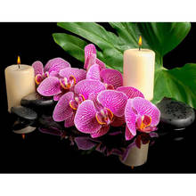 KEXINZU Full Square/Round Drill 5D DIY Diamond Painting "Orchid candle" Embroidery Cross Stitch 5D Home Decor Gift Y64330 2024 - buy cheap