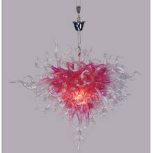 LR138 - Free Shipping Pink Heart Shaped LED lights Antique Art Deco Glass Chandelier 2024 - buy cheap