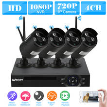 Sistema de vigilancia de seguridad, Kit de NVR WiFi, 4 canales, 1080P, 1.0MP, cámara IP inalámbrica, WiFi, impermeable, visión nocturna, CCTV, 4 unidades 2024 - compra barato