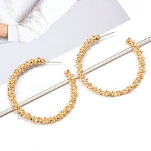 Wholesale Gold Metal Round Dangle Drop Earrings Fine Jewelry Accessories Fashion Trend Pendientes Bijoux For Women Christmas 2024 - buy cheap