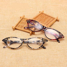 2020 New Red Blue Sexy Women Cat Eye Reading Glasses Resin Lenses Crystal Rhinestone Female Presbyopic Eyewear for Elder Reader 2024 - buy cheap