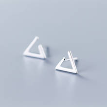 925 Sterling Silver Jewelry Triangle Stud Earrings For Women Girls Friend Kid Lady Wedding Jewelry Gift Dropsgipping EH860 2024 - buy cheap