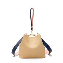 Tidisco bolsa balde de cor contrastante feminina, nova bolsa 2021 coreana, simples, de ombro único, bolsa pequena de lazer clássica 2024 - compre barato