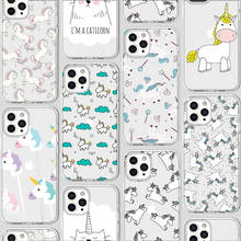 Funda de unicornio para Iphone, carcasa bonita y divertida de silicona 2020 para IPhone 12 11 Pro XR 7 X XS Max Mini 8 6 6S Plus 5 5S SE 2024 - compra barato