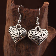 fashion Love heart  dangle earrings for women ,Hollow out New vintage earrings  Chinese wind jewelry ethnic pattern earrings 2024 - buy cheap