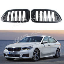 Grade para bmw 6 series, gt g32 640i 630i 2018, grelha de para-choque dianteiro preta brilhante 2024 - compre barato