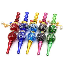 Colorful Blunt holder with Glow in the dark luminous Ball hookah mouth tips wholesale hookah Mouthpiece metal hookah tips 2024 - buy cheap