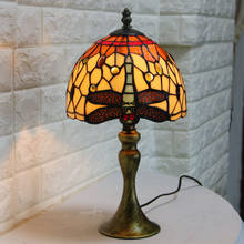 Tiffany Table Lamp Resin Base Leaves Lampshade Bedroom Bedside Lamp Creative Fashion Retro Table Lamps 2024 - buy cheap