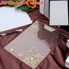 A4 Clipboard Mold DIY Crystal Epoxy Resin Folder Translucent Drawing Board Handout Folder Silicone Mould With Clip Stationery 2024 - buy cheap