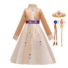 Vestido elegante de princesa Anna y Elsa para niñas, conjunto de ropa para fiesta de Cosplay, novedad 2024 - compra barato