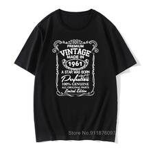 Made in 1961 60 Years Gift Present Vintage Cotton TShirts Birthday Male T Shirt Retro Print Daddy Grandad Tops Tees 2024 - buy cheap