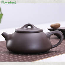 Bule de chá roxo de barro kung fu, conjunto de chá colher de barro vermelha de barro preto, chaleira de chá 2024 - compre barato