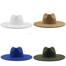 5pcs Felt Fedora Hat Large Big Wide Brim Hats Women Men Fedoras Bulk Man Woman Formal Cap Male Female Jazz Panama Caps Winter 2024 - buy cheap