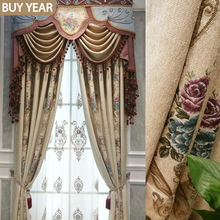 Estilo europeu cortinas para sala de estar quarto romano chenille jacquard cortinas luxo acabado personalização do produto 2024 - compre barato