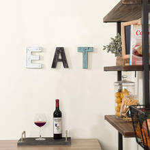 Wooden EAT Kitchen Letters Rustic Wall Mounted Decorative Signs Dining Room Decorations Cutout Word Blocks Housewarming Gifts 2024 - buy cheap