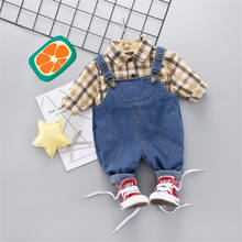 New autumn Baby clothes Boys and girls Clothes Long sleeve shirt + overalls 2 pieces Clothing Sets Children's suit Kids clothes 2024 - buy cheap