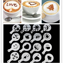Molde de desenho para café 100, formas para barista, estampa de flores, estêncis de espuma de café, ferramenta de decoração com spray 2024 - compre barato