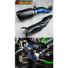 Silenciador de cano de deslizamento, liga de titânio, para kawasaki z900 2012 a 2021, com fibra de carbono 2024 - compre barato