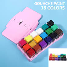 Juego de pinturas de acuarela Gouache no tóxicas, estuche portátil de diseño para artistas y estudiantes, 18 colores, 30ml 2024 - compra barato