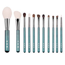 11pcs/set Green Makeup brushes set Soft Goat hair Powder sculpting eye shadow concealer detail eyebrow Make up brush kit Pro 2024 - buy cheap