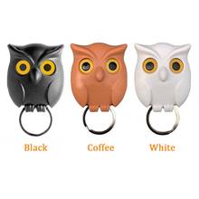1 PCS Owl Night Wall Magnetic Key Holder Magnets Owl Key Holder Keychain Key Hanger Hook Hanging Will Open Eyes Black White 2024 - buy cheap