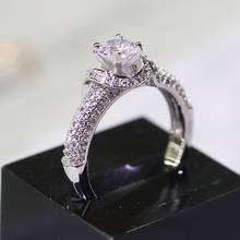 100% 18K Золотое кольцо 1ct D Цвет VVS Moissanite кольцо с бриллиантами обручальное кольцо с национальным сертификатом 005 2024 - купить недорого