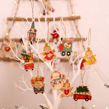 Colgante de madera para adorno de Navidad, 18 Uds., juguetes colgantes, Ángel, muñeco de nieve, decoraciones de coche para árbol de Navidad, Fiesta en casa, decoración de dormitorio 2024 - compra barato