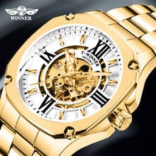 Winner Classic Series Golden Movement Inside Stainless Steel Mens Skeleton Watch Top Brand Luxury Fashion Automatic Watch 2024 - buy cheap