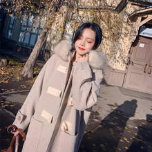 Bella philosophy casacos de lã, casaco grosso, quente, feminino, com capuz, botão de chifre, moda urbana coreana, 2020 2024 - compre barato