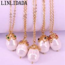 6Pcs Charm Water Drop Gold Wire Mother of Pearl Shell Pendant Necklace Women Party Wedding Jewelry Girls Gift 2024 - buy cheap