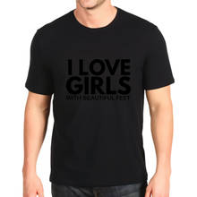 Новая модная футболка с принтом «i love girls with beautiful foot», Фетиш-футболки, мужские свободные футболки по индивидуальному заказу 2024 - купить недорого