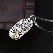 Silver s925 pure silver Korean version popular money smiley for pendant men and women fashion lightning small tag man's pendant 2024 - buy cheap