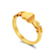 Anillo de compromiso con forma de corazón para mujer, sortija de compromiso conmemorativa de acero inoxidable, Color dorado, joyería sencilla, envío directo 2024 - compra barato