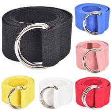 Unisex Casual Double D-Rings Nylon Canvas Stripes Buckle Waistband Outdoor Belts 2024 - buy cheap