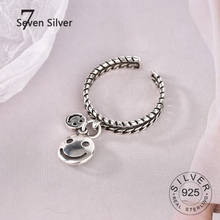 Кольцо женское из серебра 925 пробы, многослойное, регулируемое, винтажное 2024 - купить недорого