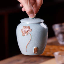 Caixa de chá da porcelana do teste padrão da flor caddy de chá para a decoração da cozinha portátil selado frasco à prova de umidade canister de café acessórios de chá 2024 - compre barato