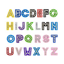 1pc 8mm A-Z Paint Full Rhinestone Slide Letters DIY Charms fit Pet Collar Wristband Keychains 2024 - buy cheap