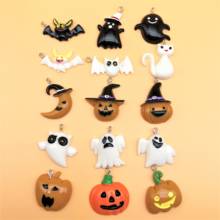 10pcs Halloween Set Pumpkin Ghost Hat Charms Pendants for DIY Bracelets Necklace Earring Keychain Jewelry Making Accessories 2024 - buy cheap