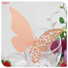 50/100pcs Wine Glass Card Laser Cut Paper Butterfly Name Place Cup Escort Card for Wedding Birthday Party Decorations 5z 2024 - buy cheap