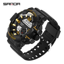 Цифровые спортивные часы Sanda 387 Led часы брендовые военные часы уличные многофункциональные 30 м водонепроницаемые спортивные часы дропшиппинг 2024 - купить недорого