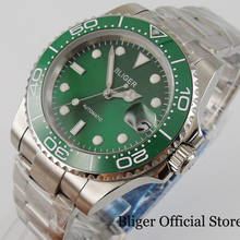 BLIGER-Reloj Automático para hombre, pulsera de acero inoxidable con esfera verde, cristal de zafiro, movimiento NH35 MIYOTA 8215, 40mm, nuevo 2024 - compra barato